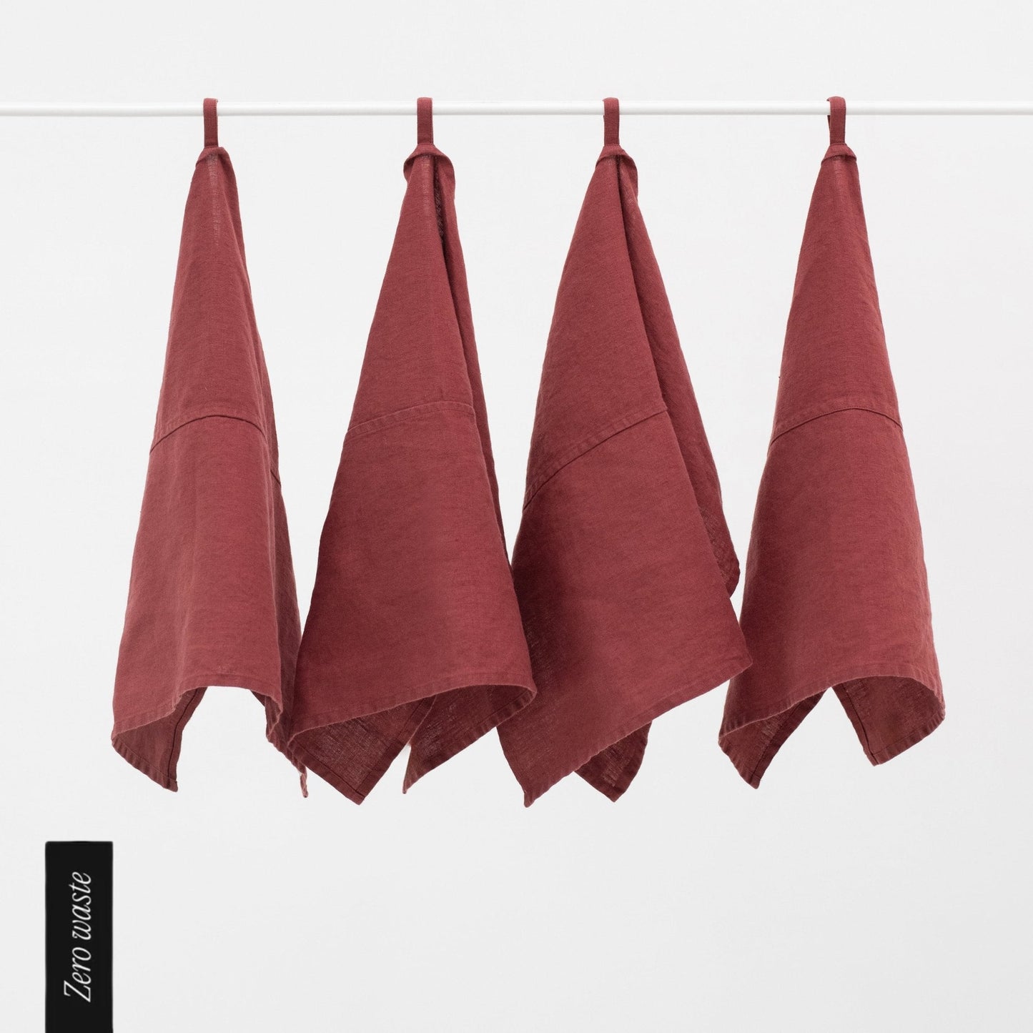 Zero Waste Marsala lino virtuvinė servetės rinkinys 4 vnt. — naturalusdrabuziai.lt